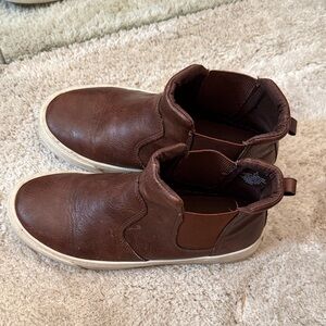 Youth boys Brown Leather Ankle Boots